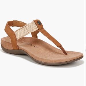 Vionic Women's Brea T-strap Sandal Camel Size 7.5